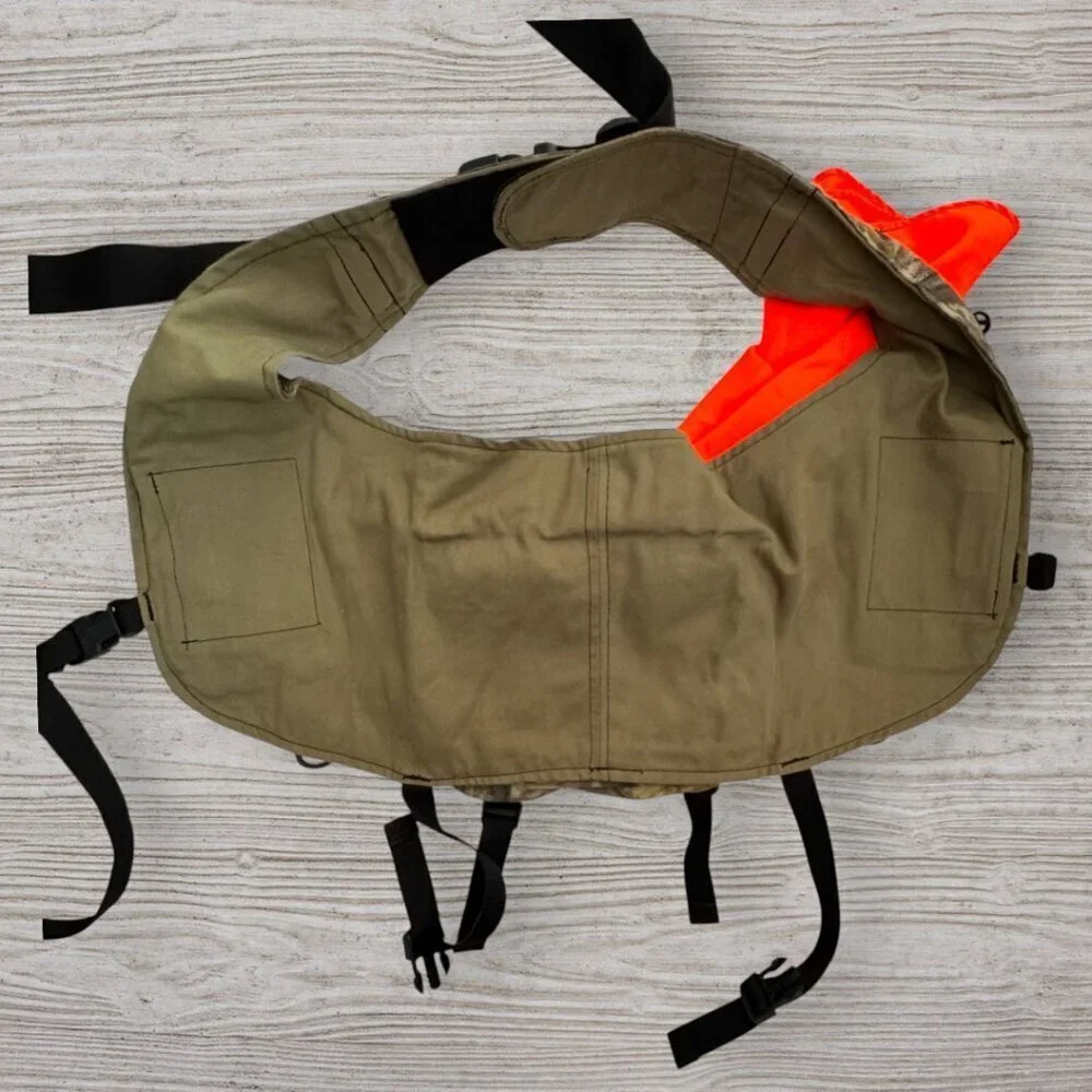 Camo Hunting Vest Adjustable Outdoor Pack Realtree Style Gear Bag Blaze Orange